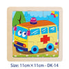 11cm (4.33in) Kids Wooden Jigsaw Puzzle – Cartoon Animal and Vehicle Montessori Educational Toy