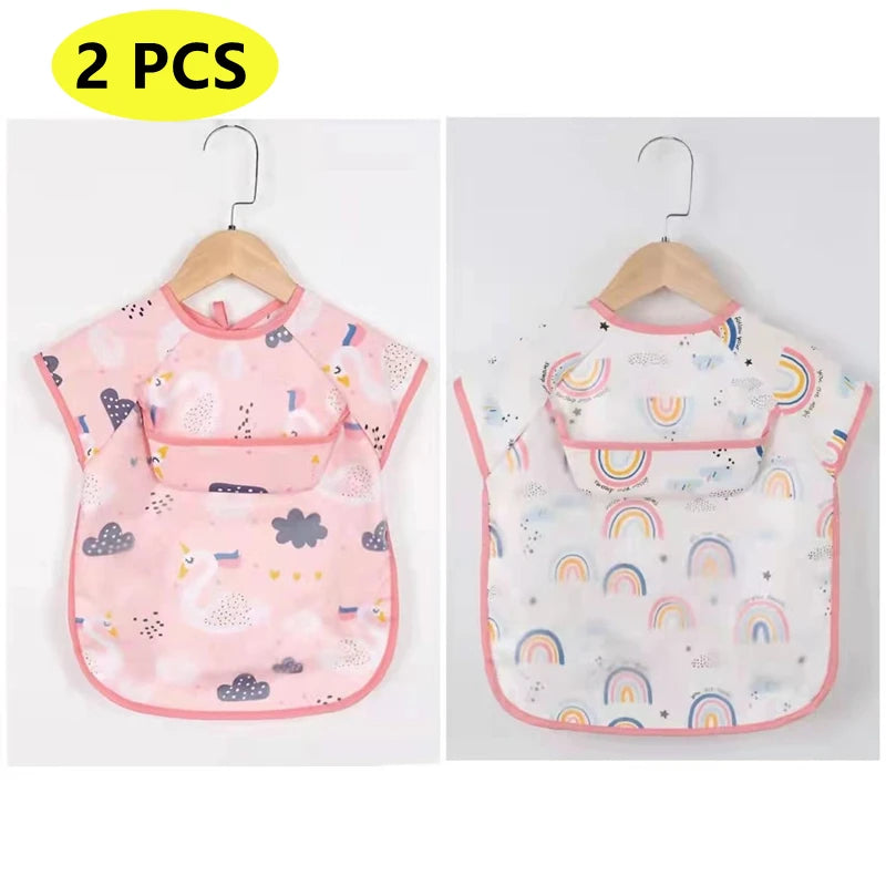 Waterproof Long-Sleeve Baby Smock – Art Apron & Feeding Bib with Pocket for Toddlers & Infants (Boys & Girls) - Kidzy Market