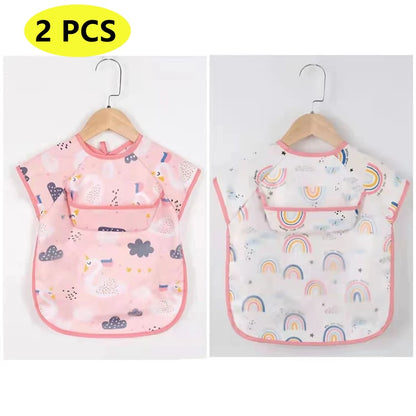 Waterproof Long-Sleeve Baby Smock – Art Apron & Feeding Bib with Pocket for Toddlers & Infants (Boys & Girls) - Kidzy Market