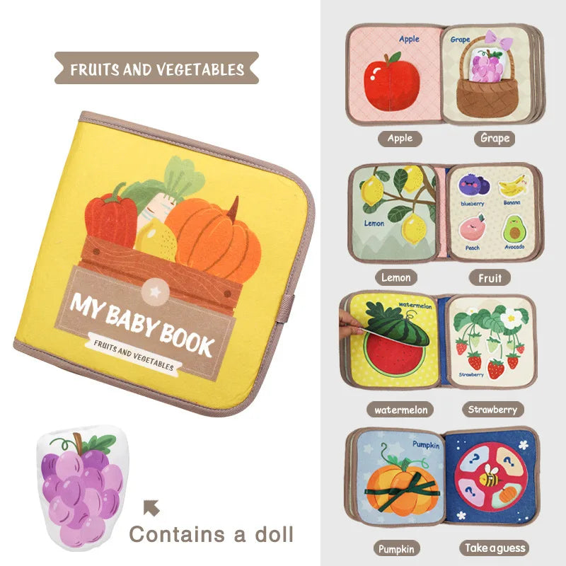 Montessori Busy Book – Animal Cognitive Fabric Puzzle and Sensory Toy for Early Education