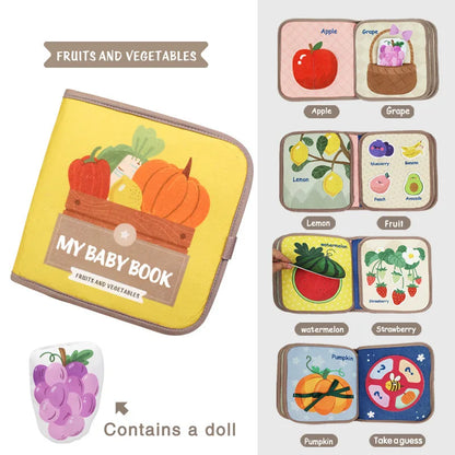 Montessori Busy Book – Animal Cognitive Fabric Puzzle and Sensory Toy for Early Education