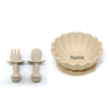 Personalized 3-Piece Silicone Kids Tableware Set Bowl Fork Spoon BPA-Free Suction Plate Microwave & Dishwasher Safe