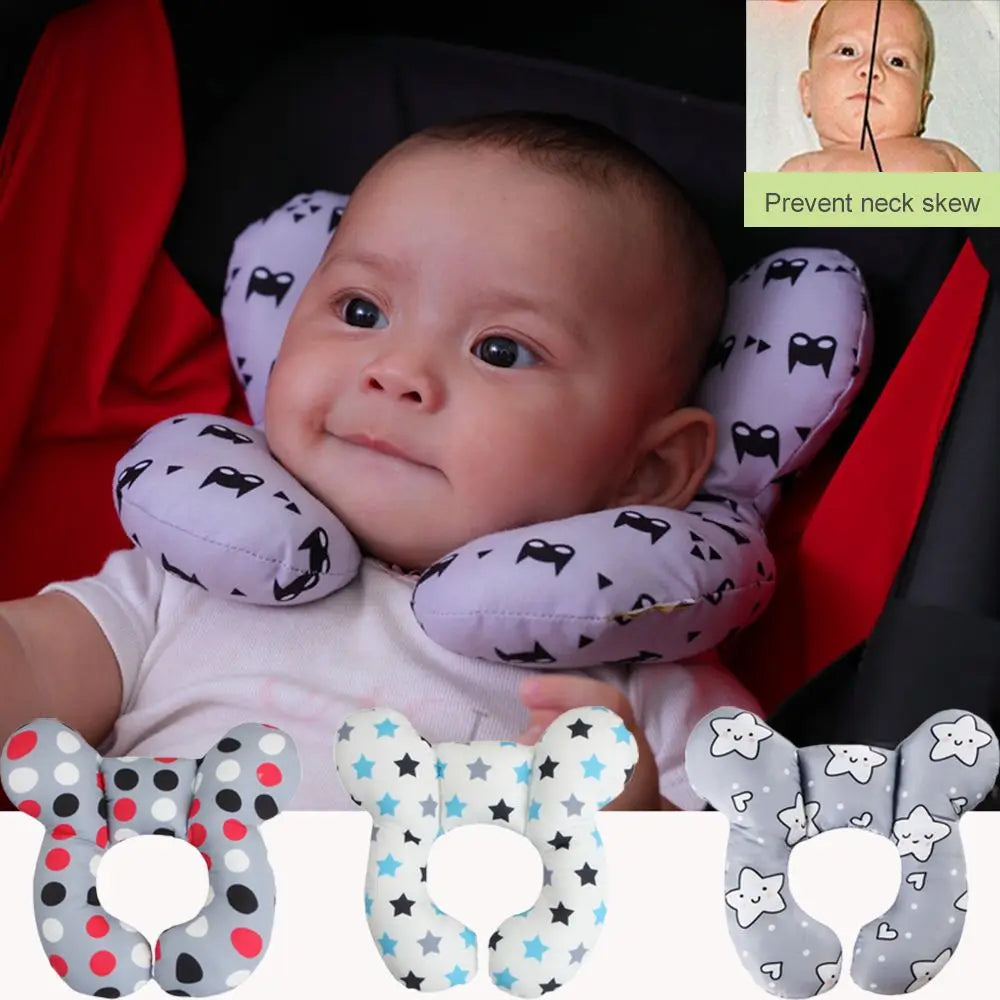 Protective U-Shape Car Seat Headrest – Soft Neck Support Pillow for Children Travel Safety