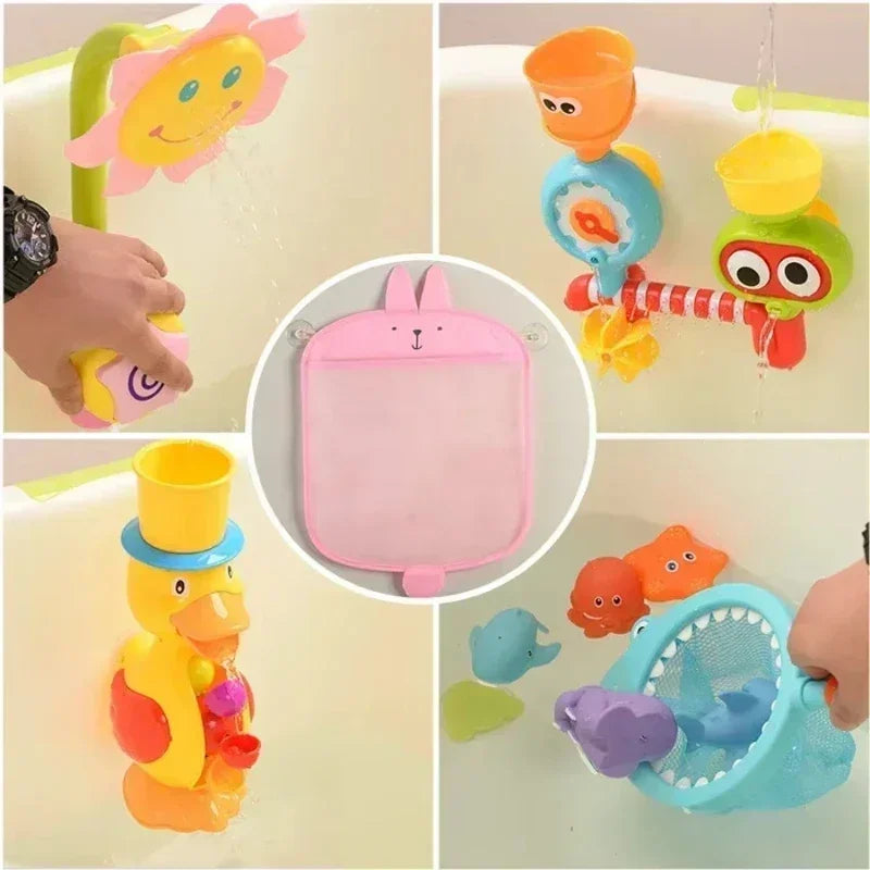 Baby Bathroom Mesh Bag – Cartoon Animal Shaped Storage Net for Bath Toys, Sucker Design for Easy Hanging