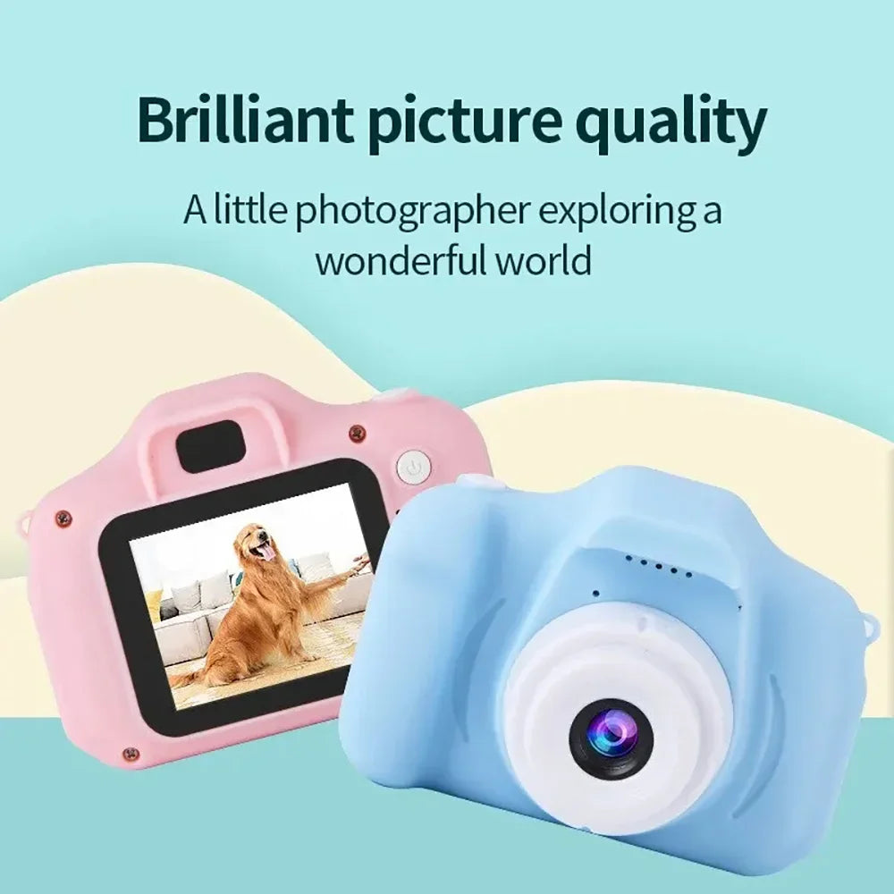 Lovely X2 Kids Mini Digital Camera for Photos and Video, Small Photography Toy, Birthday Gift for Children