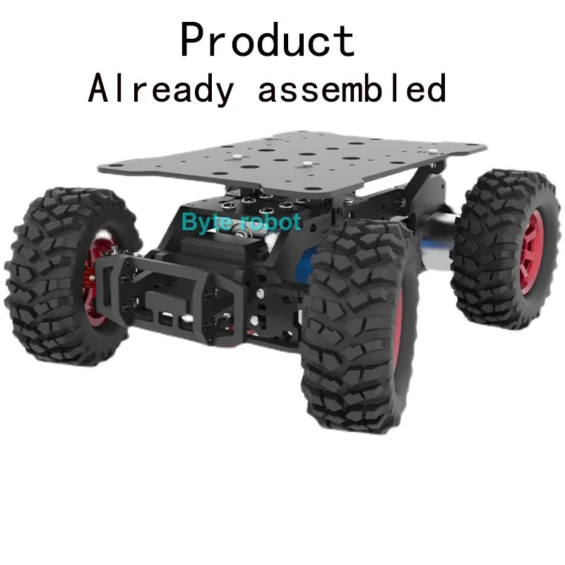 4-8KG Load 4WD Ackerman Robot Car Chassis, Encoder Motor, Front Wheel Servo MG996 Steering, Programmable RC Tank Robot Kit
