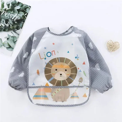 Baby Boys & Girls Burp Cloth Bandana Bibs – Long Sleeve Scarf, Waterproof Toddler Art Smock, Feeding Bib Apron with Pocket for 1-3 Year Olds - Kidzy Market