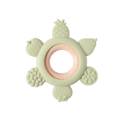 Baby Silicone Teether - Teething Toy for Infants 0-12 Months | Cartoon Rattle & Gum Relief Baby Accessories