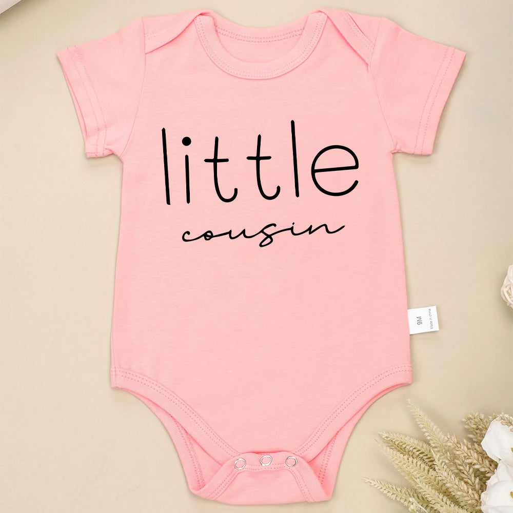 Big Little Cousin Newborn Twin Boy Clothes – Cotton Onesies, Fashionable & Cozy Baby Bodysuit – Skin-friendly Infant Pajamas for Boys and Girls