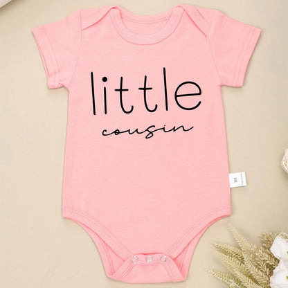 Big Little Cousin Newborn Twin Boy Clothes – Cotton Onesies, Fashionable & Cozy Baby Bodysuit – Skin-friendly Infant Pajamas for Boys and Girls