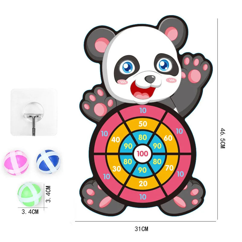 Montessori Sticky Ball Dartboard Slingshot Target – Kids Indoor & Outdoor Catapult Throwing Game