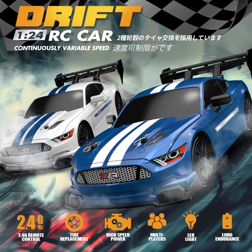 Oike 1:24 Remote Control Drift RC Car with 4WD and 2.4G Radio Control
