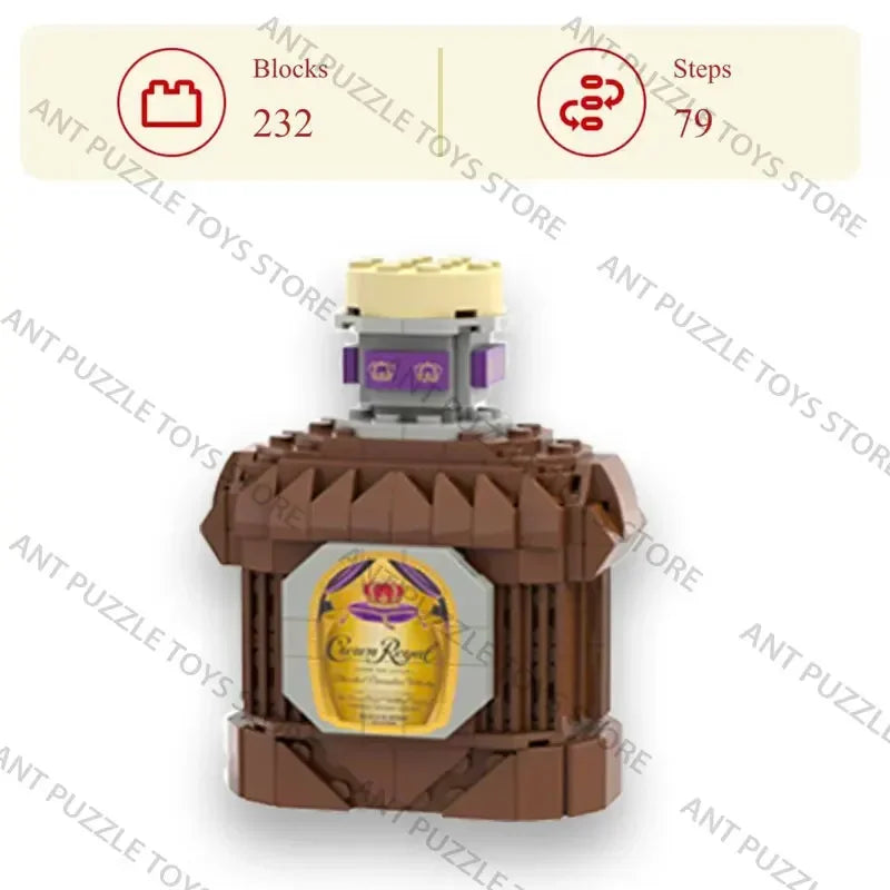 Whiskey Bottle Building Block Model – Assemble Toy for Gifts and Home Decor