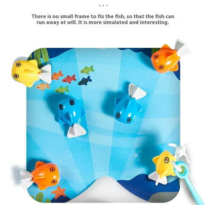 Rechargeable Magnetic Fishing Game Table – Rotating Disc with Music, Parent-Child Interactive Learning Toy for Toddlers