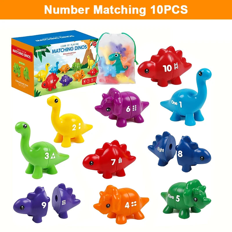 Dinosaur Alphabet and Number Matching Montessori Toy