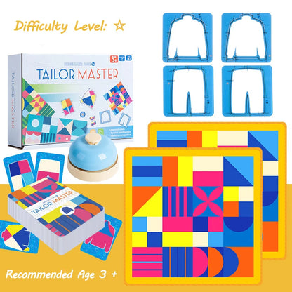 Tailor Master Battle Game – Color & Shape Matching Board Game for Kids, Logical Thinking Montessori Educational Toy