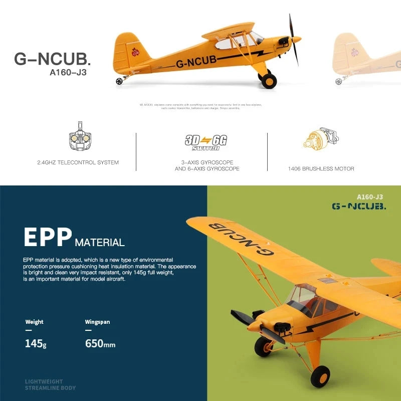 A160 WLtoys XKS 2.4G RC Plane 650mm (25.6 Inches) Wingspan Brushless Foam Airplane