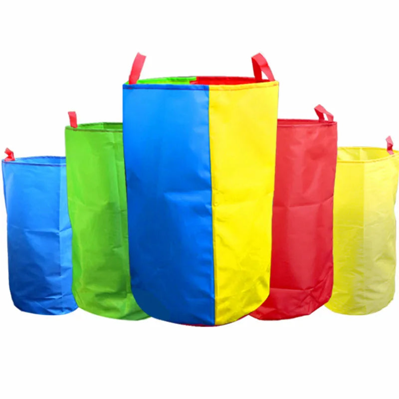 Kids Sack Race Jumping Bag – Cloth Hop Sack for Outdoor Games, Field Day & Birthday Parties (50 x 45 cm / 19.7 x 17.7 in; 70 x 50 cm / 27.6 x 19.7 in)