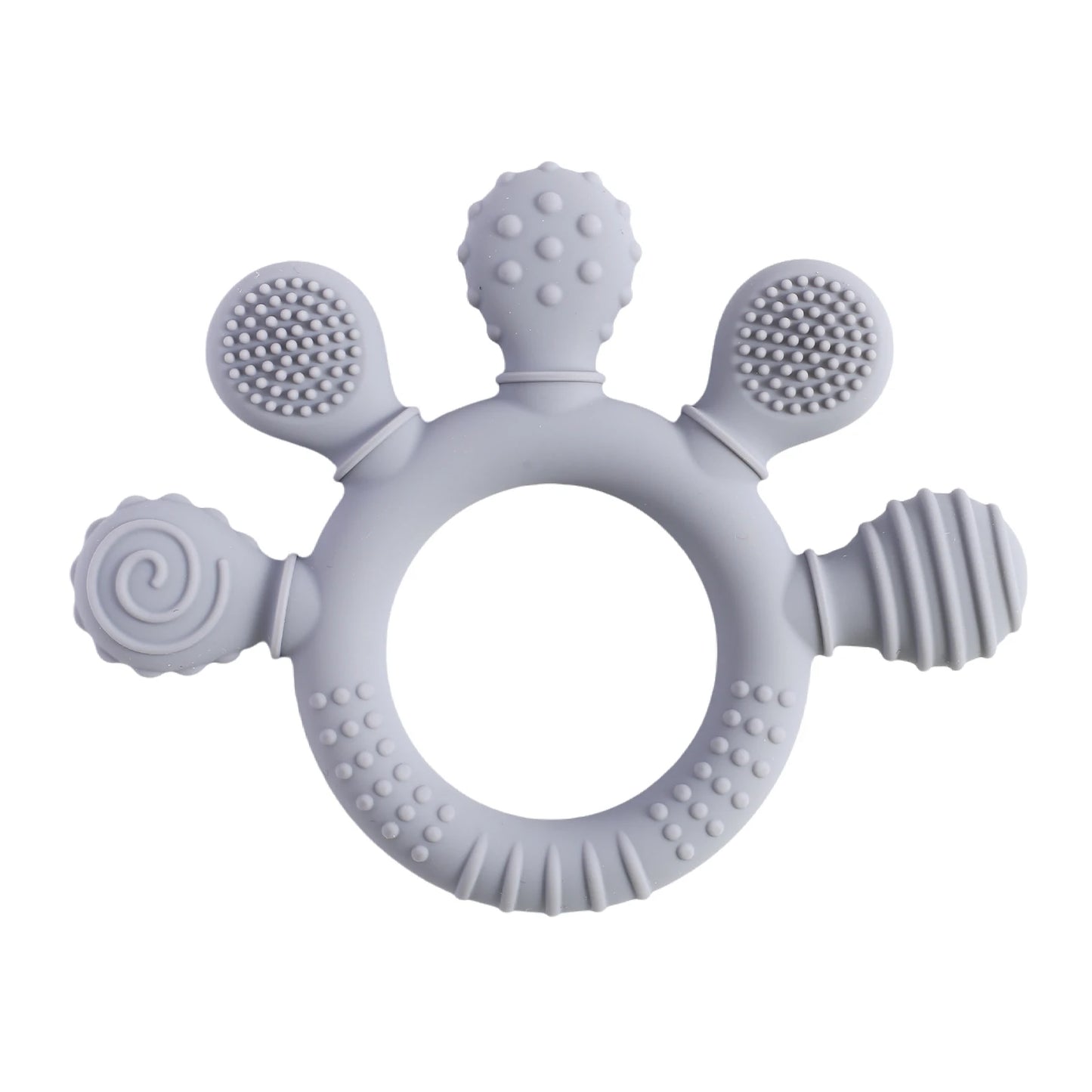 Baby Silicone Teether - Teething Toy for Infants 0-12 Months | Cartoon Rattle & Gum Relief Baby Accessories