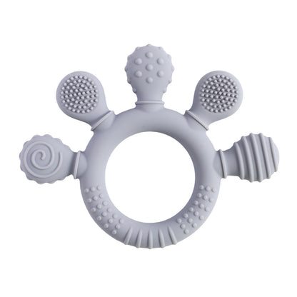 Baby Silicone Teether - Teething Toy for Infants 0-12 Months | Cartoon Rattle & Gum Relief Baby Accessories