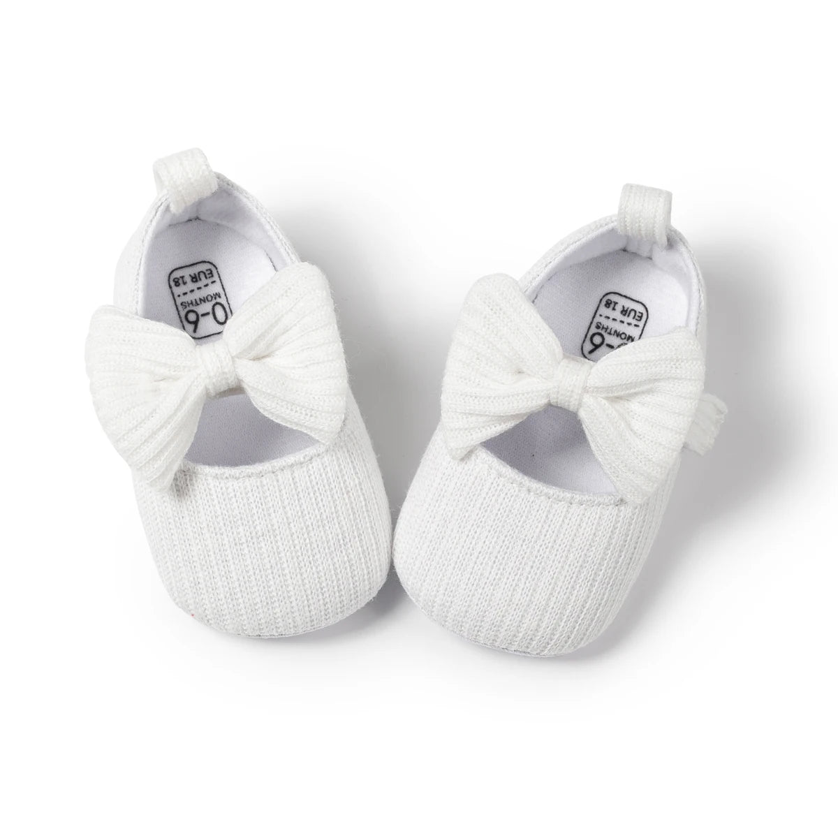 KIDSUN Baby Shoes – Newborn Girl Princess PU Toddler Shoes, Bow Decor Anti-Slip Rubber Sole First Walker (0-18M)