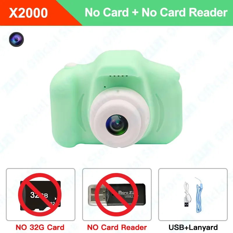 ZWN Kids Digital Camera with 2-Inch Color Display, 1080P HD Video, Outdoor SLR Style, Includes TF Memory Card