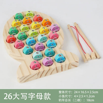 Wooden Children’s Fishing Toys – Montessori Early Education, Number & Alphabet Learning Game