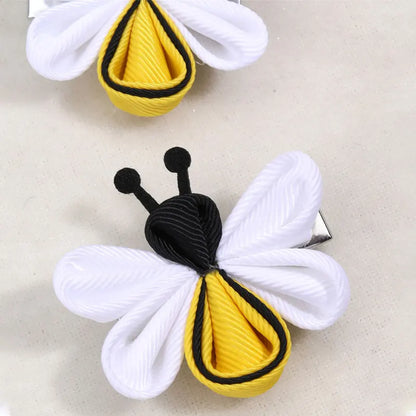 2Pcs Ribbon Bee Hairpin – Unique Animal Hair Clips for Baby Girls, Kids Barrettes, Children Headwear Accessories