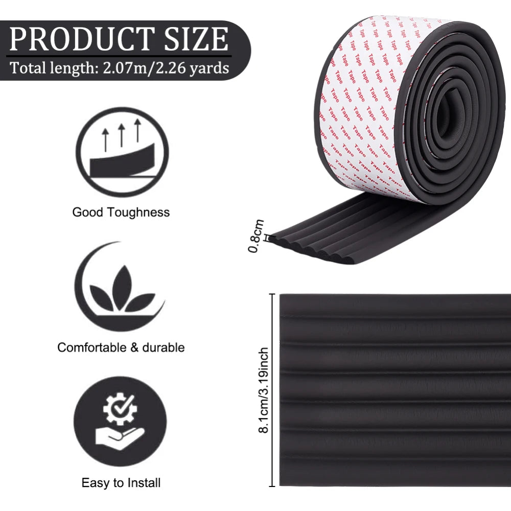 6.8 Feet Black Bunk Bed Ladder Pads, Soft Adhesive Ladder Covers, 81mm Wide Replacement Pads