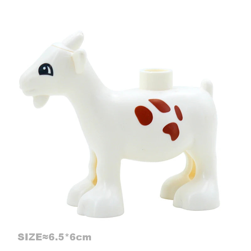 Big Size Building Blocks Farm Animals Set – Cat, Dog, Pig, and Rabbit Model Accessories Compatible with Bricks