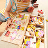 QWZ Little Bear Change Clothes, Children's Early Education Wooden Jigsaw Puzzle, Dressing Game, Baby Puzzle Toy for Children Gift