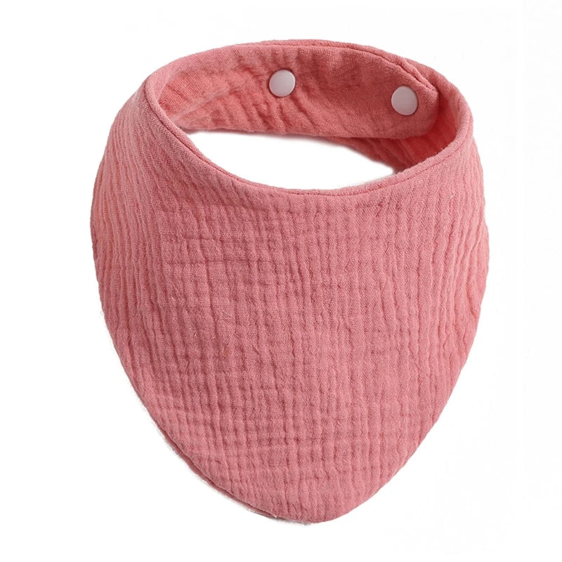 Organic Cotton Baby Bibs | Muslin Scarf Bandana Burp Cloth for Boys & Girls | Absorbent Triangle Gauze Feeding Bibs - Kidzy Market