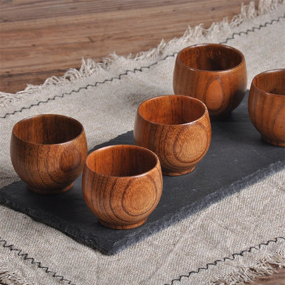 Handmade Spruce Wood Big-Belly Cup — Rustic Wooden Beer, Tea & Coffee Mug (Brown)