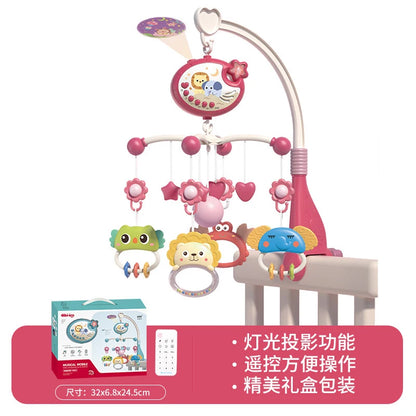 Musical Baby Crib Mobile With Lights and Music Projection Remote Control Crib Toy for Newborns