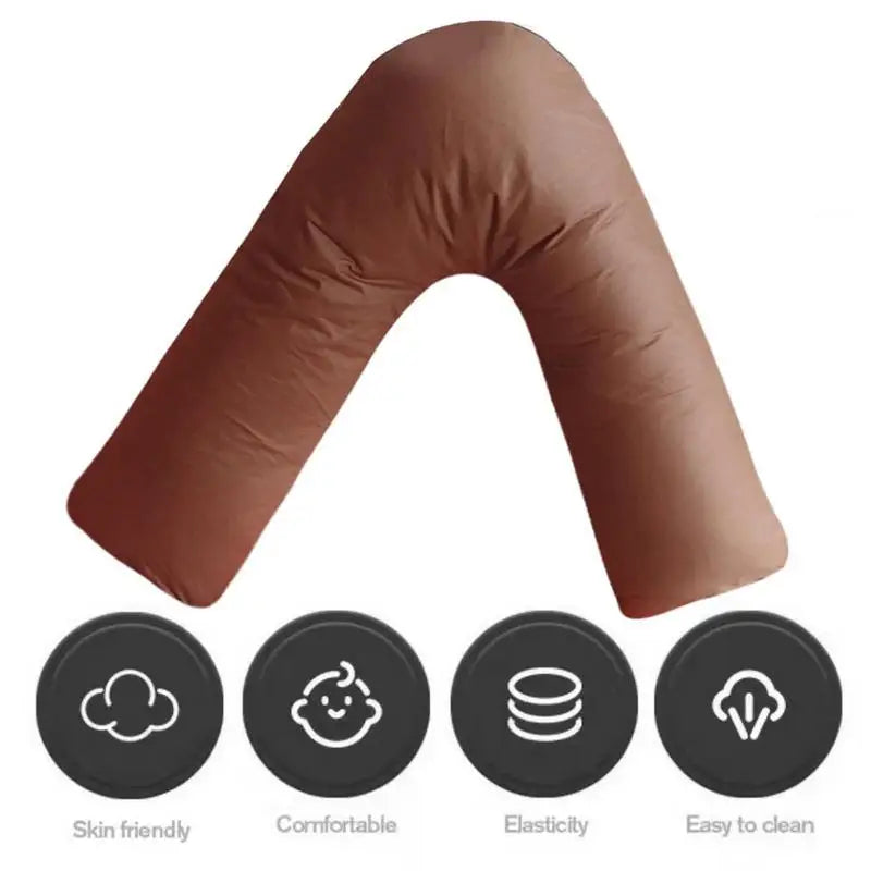V-Shaped Maternity Pillow for Sleeping - Soft Body Pillow with Removable Cover, Nursery Must-Haves for Pregnant Mom Essentials