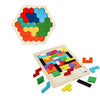 Wooden Tangram Puzzle Blocks Montessori 3D Russian Brain Teaser Toy Colorful Educational Jigsaw for Kids Ages 3-12