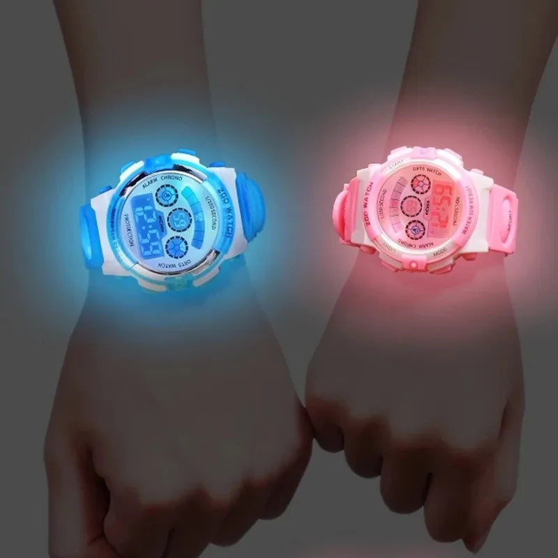 Children’s Sport Watch Silicone Strap Waterproof LED Digital Watch for Kids Students Girls and Boys Wristwatch