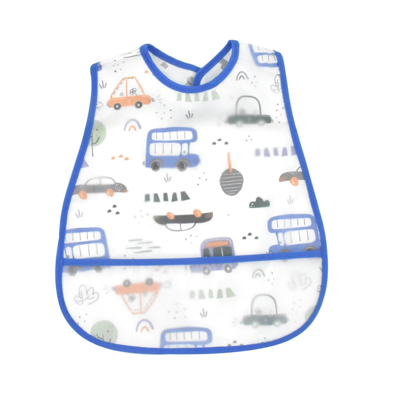 2023 New Cartoon Pattern EVA Waterproof Baby Bibs – Adjustable Feeding Apron with Pocket for Kids, Baby Burp Cloths - Kidzy Market