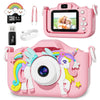 Cute Cat Kids Camera with Dual Lenses, 32GB Card, Silicone Case, HD Video Toy Gift
