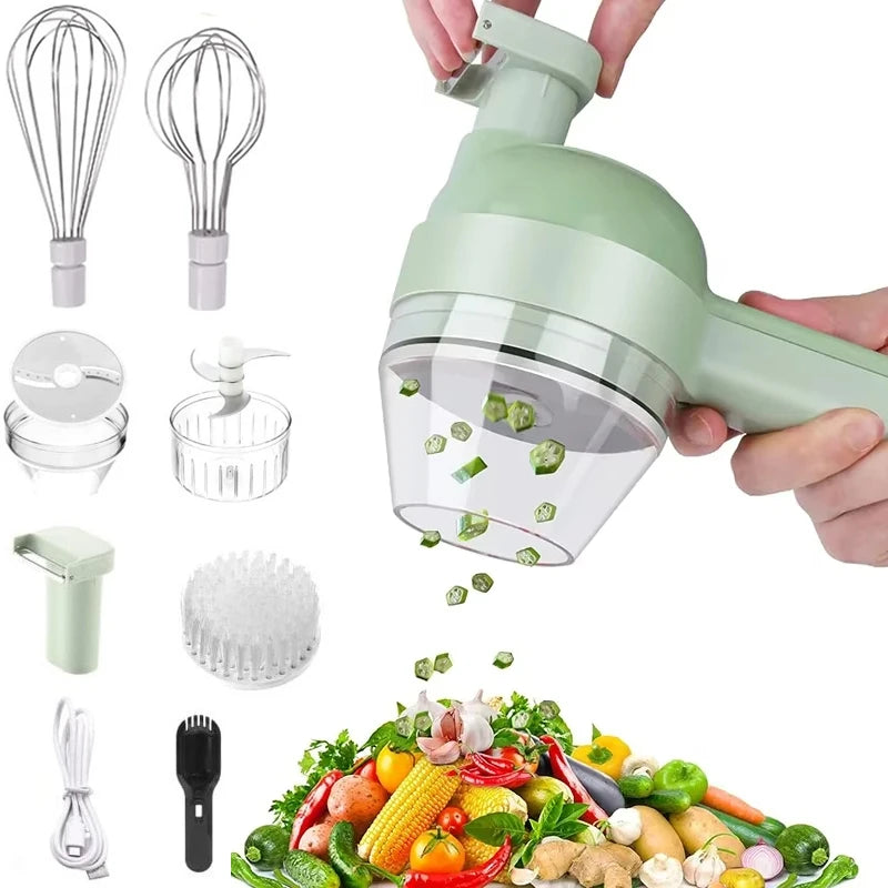 Portable Electric Vegetable Chopper – Rechargeable Cordless Food Processor for Meat, Garlic, Onion & Peppers