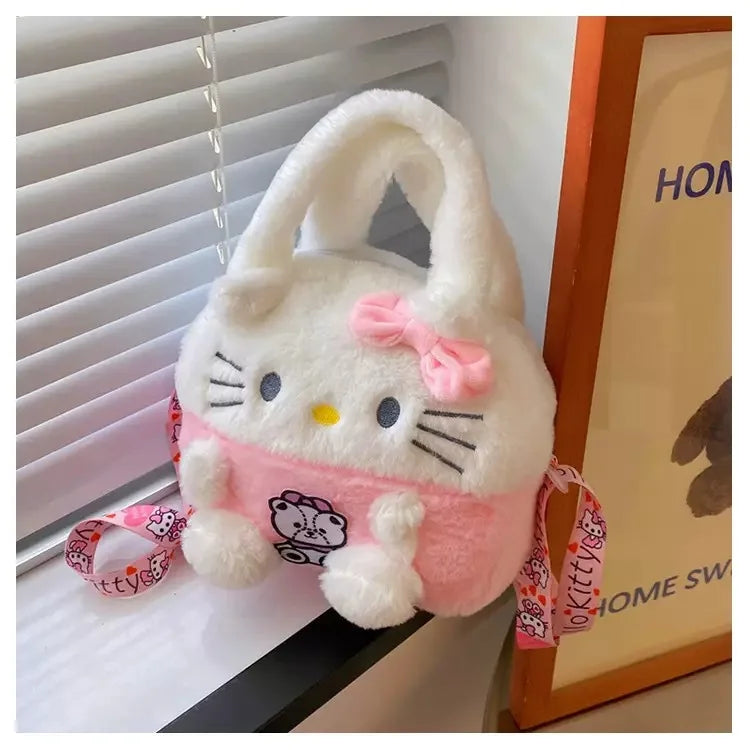 Kawaii Sanrio Plush Backpack – Kuromi, Melody, Cinnamoroll & Pochacco Anime Plush Handbags for Girls, Perfect Gift - Kidzy Market