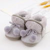 Baby Winter Snow Boots, Faux Fur Warm Fluff Balls, Indoor Cotton Soft Sole Infant Newborn Toddler Baby Shoes 0-18M