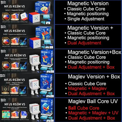 MoYu RS3M V5 3x3 Magnetic Magic Speed Cube, Professional Fidget Toy, RS3 M 2023 V5, Cubo Magico Puzzle