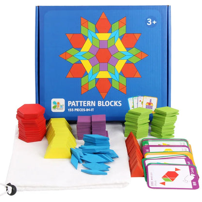 DIY Wooden Jigsaw Puzzle Board Set 155pcs Montessori Educational Toys for Kids