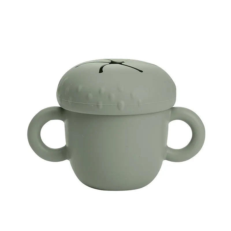 Silicone Snack Cup – Portable Food Storage Box for Toddlers, Kids Snack Container with Lid, Children Snack Storage Cup