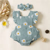 Summer Baby Girl Romper – Sunflower Print Sleeveless One-Piece Jumpsuit (0-18 Months)