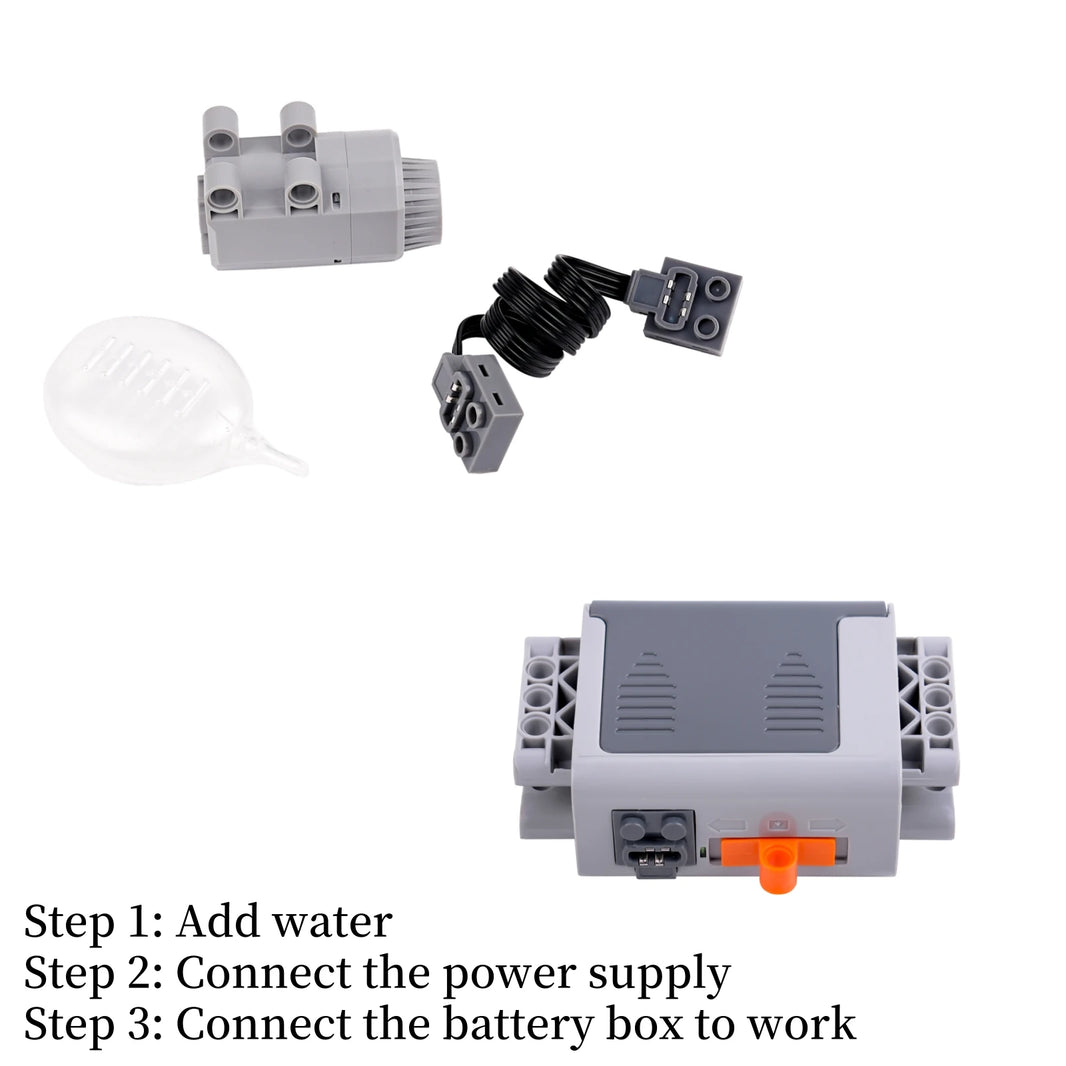DIY Technical Motor Sprayer – Electric Exhaust Motor for Train and Car Building Blocks