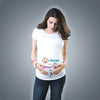 Fashionable Cute Baby Pregnancy T-Shirt for Women | Pure Cotton Printed Fun Summer Short Sleeve White Top
