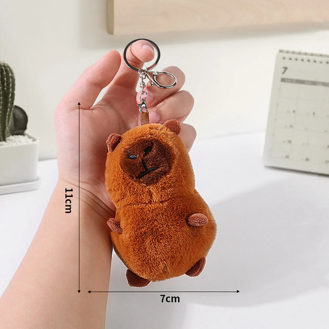 Cute Cartoon Capybara Plush Pendant, Bag Hanging Ornament and Keychain Doll