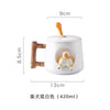 420ml (14.2 fl oz) 3D Shiba Inu Ceramic Mug with Lid & Spoon — Cute Cartoon Coffee & Milk Tea Cup, Gift for Girls